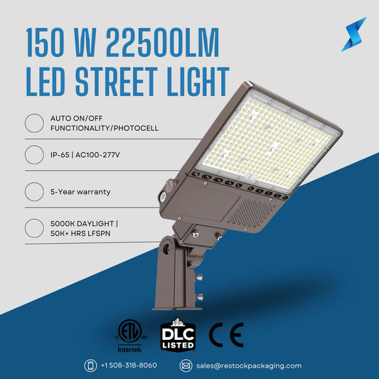 RST-PL LED Shoebox Area Light | 100W-350W | Dusk-to-Dawn Sensor | High-Efficiency Parking Lot Lighting