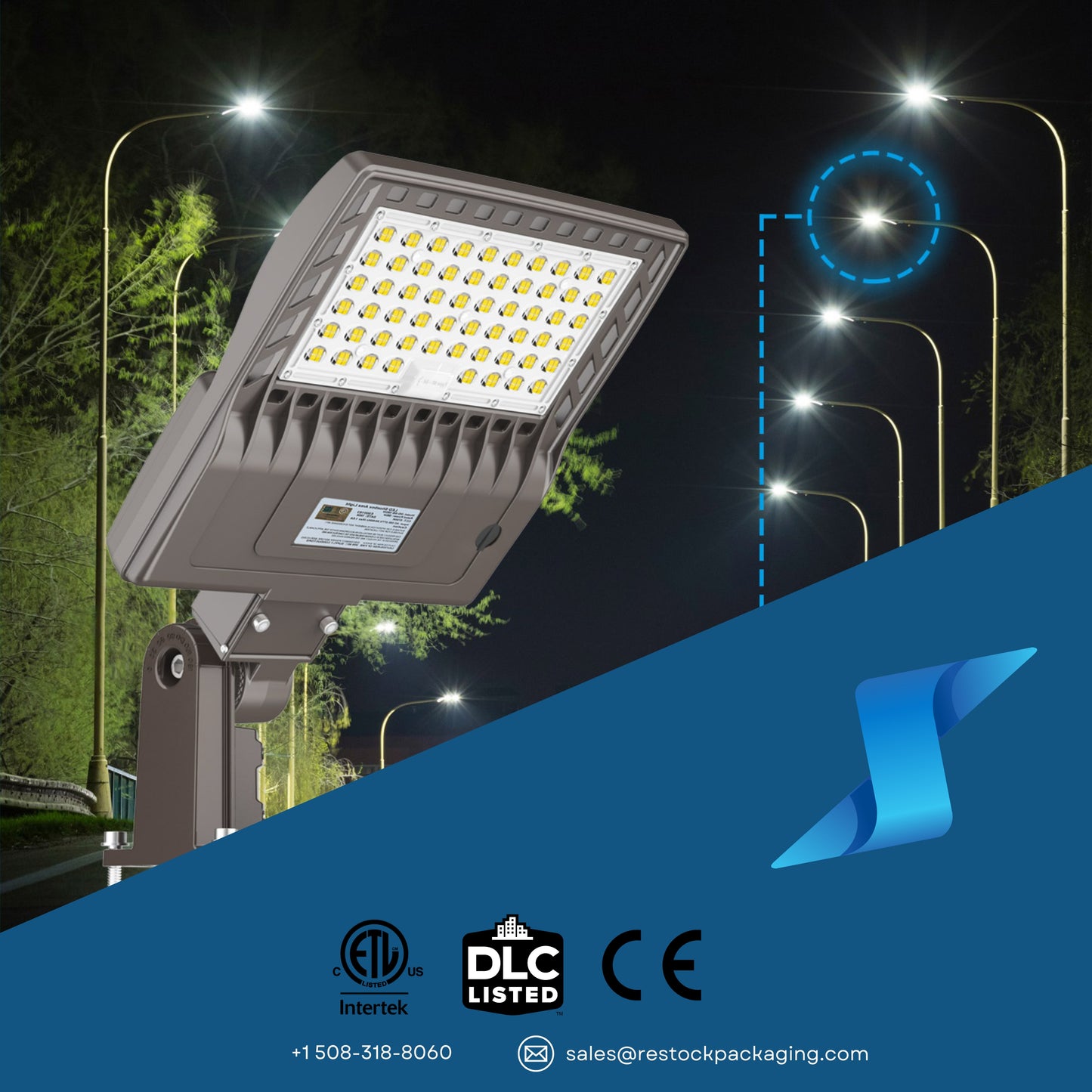 RST-NSB LED Parking Lot Area Light | 100W-450W | Commercial Parking Lot Lighting